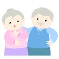 Happy grandparent cartoon character