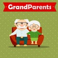 Happy Grandparent Day, vector illustration. Design for grandmother, grandfather Day. Can be used as a greeting card