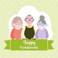 happy grandparents cartoon Royalty Free Stock Photo