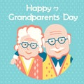 Happy Grandparents Day card with text.Vector flat style