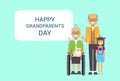 Happy Grandparents Day Greeting Card Banner Grandfather And Grandmother With Grandchild Together Royalty Free Stock Photo