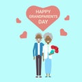 Happy Grandparents Day Greeting Card Holiday Banner African American Grandfather And Grandmother Couple Together Royalty Free Stock Photo