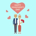 Happy Grandparents Day Greeting Card Holiday Banner Grandfather And Grandmother Couple Together Royalty Free Stock Photo