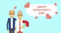 Happy Grandparents Day Greeting Card Holiday Banner Grandfather And Grandmother Couple Together Royalty Free Stock Photo