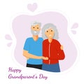 Happy Grandparents Day Greeting smiling vector illustration