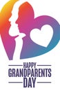 Happy Grandparents Day. Holiday concept. Template for background, banner, card, poster with text inscription. Vector Royalty Free Stock Photo