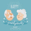 Happy grandparents day poster or greeting card with typographic elements.