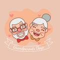 Happy Grandparents day vector illustration. couple senior illustration.