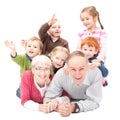 Happy grandparents with grandkids Royalty Free Stock Photo