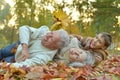 Happy grandparents with grandson Royalty Free Stock Photo