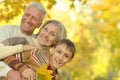 Happy grandparents with grandson Royalty Free Stock Photo