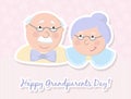 Happy grandparents. Vector cartoon illustration. Grandparents day. Elderly couple. Love.