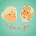Happy grandparents. Vector illustration Royalty Free Stock Photo