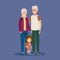 Happy granparents together with grandaughter and teddy Royalty Free Stock Photo