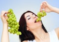 Happy grapes eating