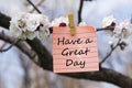 Happy a great day in memo Royalty Free Stock Photo