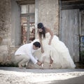 Happy greek newly wed couple outdoors together Royalty Free Stock Photo