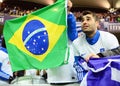 Happy greek supporters celebrate qualifying to FIFA World Cup 2014 Brazil Royalty Free Stock Photo