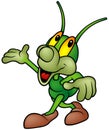 Happy Green Bug - walking Royalty Free Stock Photo