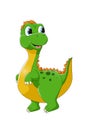 A happy green dinosaur with blue eyes design animal cartoon Royalty Free Stock Photo