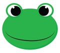 A happy green frog, vector or color illustration Royalty Free Stock Photo