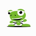 Happy Green Frog Cartoon Royalty Free Stock Photo