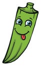 Happy green okra, illustration, vector Royalty Free Stock Photo