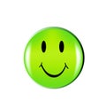 Happy green smile face button