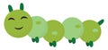 Happy green worm, illustration, vector Royalty Free Stock Photo