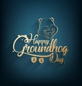 Happy groundhog day card holiday