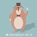 Happy Groundhog day card illustration Royalty Free Stock Photo