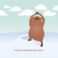 Happy Groundhog Day design with cute groundhog