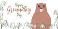 Happy Groundhog Day February 2. Holiday concept.
