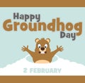 Happy Groundhog Day February 2th holiday, illustration Royalty Free Stock Photo