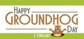 Happy Groundhog Day February 2th holiday, illustration Royalty Free Stock Photo