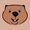 Happy Groundhog Day funny cute head