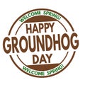 Happy groundhog day sign or stamp