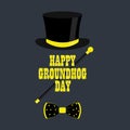 Happy Groundhog Day. Text of the inscription. Vector illustration. Design for printing greeting cards, banners, posters Royalty Free Stock Photo