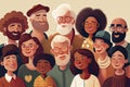 Happy group of diverse people, friends, family together Royalty Free Stock Photo