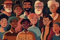 Happy group of diverse people, friends, family together Royalty Free Stock Photo