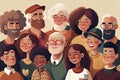 Happy group of diverse people, friends, family together Royalty Free Stock Photo