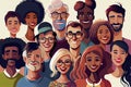 Happy group of diverse people, friends, family together Royalty Free Stock Photo