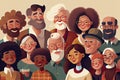 Happy group of diverse people, friends, family together Royalty Free Stock Photo