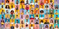 Happy group of multicultural men and women posing over bright backgrounds Royalty Free Stock Photo