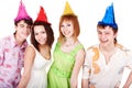 Happy group of people celebrate birthday. Royalty Free Stock Photo