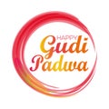 Happy Gudi Padwa. Gudi Padwa lettering card
