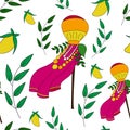 Happy Gudi Padwa seamless pattern