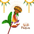 Happy gudi padwa traditional maharastra celebration greeting card background