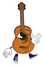 Happy guitar cartoon