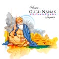 Happy Gurpurab, Guru Nanak Jayanti festival of Sikh celebration background Royalty Free Stock Photo